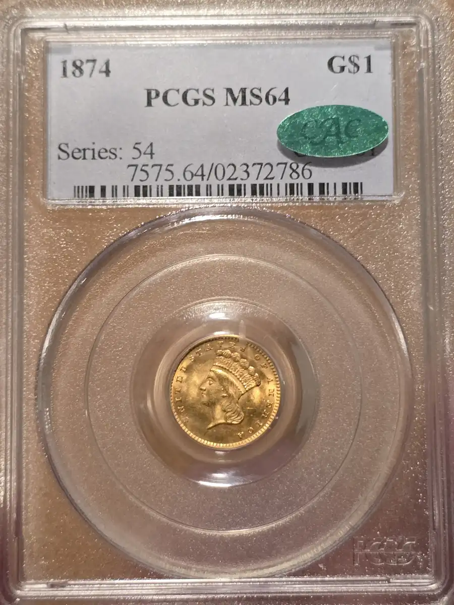 Guess-The-Grade-On-A-CAC-Approved-1874-Gold-Dollar!
