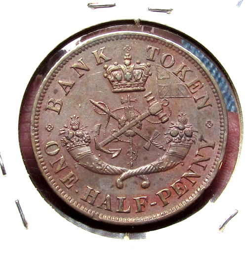 Need-Info-On-Pc-5-D,-Bank-Of-Upper-Canada-1857-Half-Penny.-Please-Look.