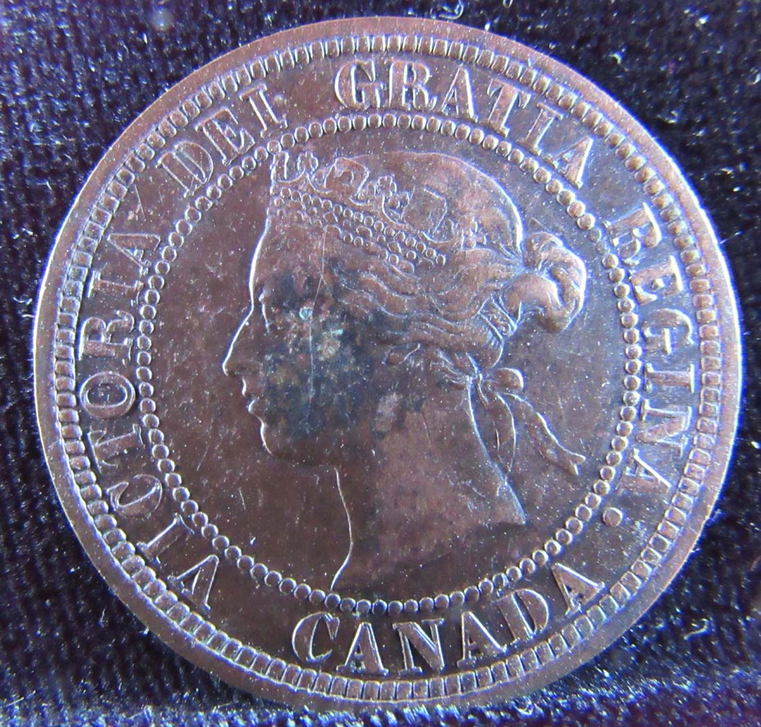 1881-H-Cent-With-Most-Of-The-Obverse-Letters-Triple-Repunched.-Easy-To-See.