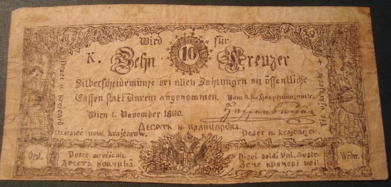 10-Kreuzer-1860-Banknote---Austrian-Empire-What-Is-Its-Value-And-Grade?-2