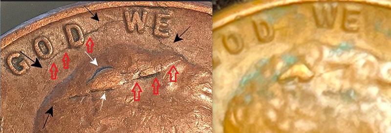 1956-Wheat-Penny-With-Blob-And-Crack