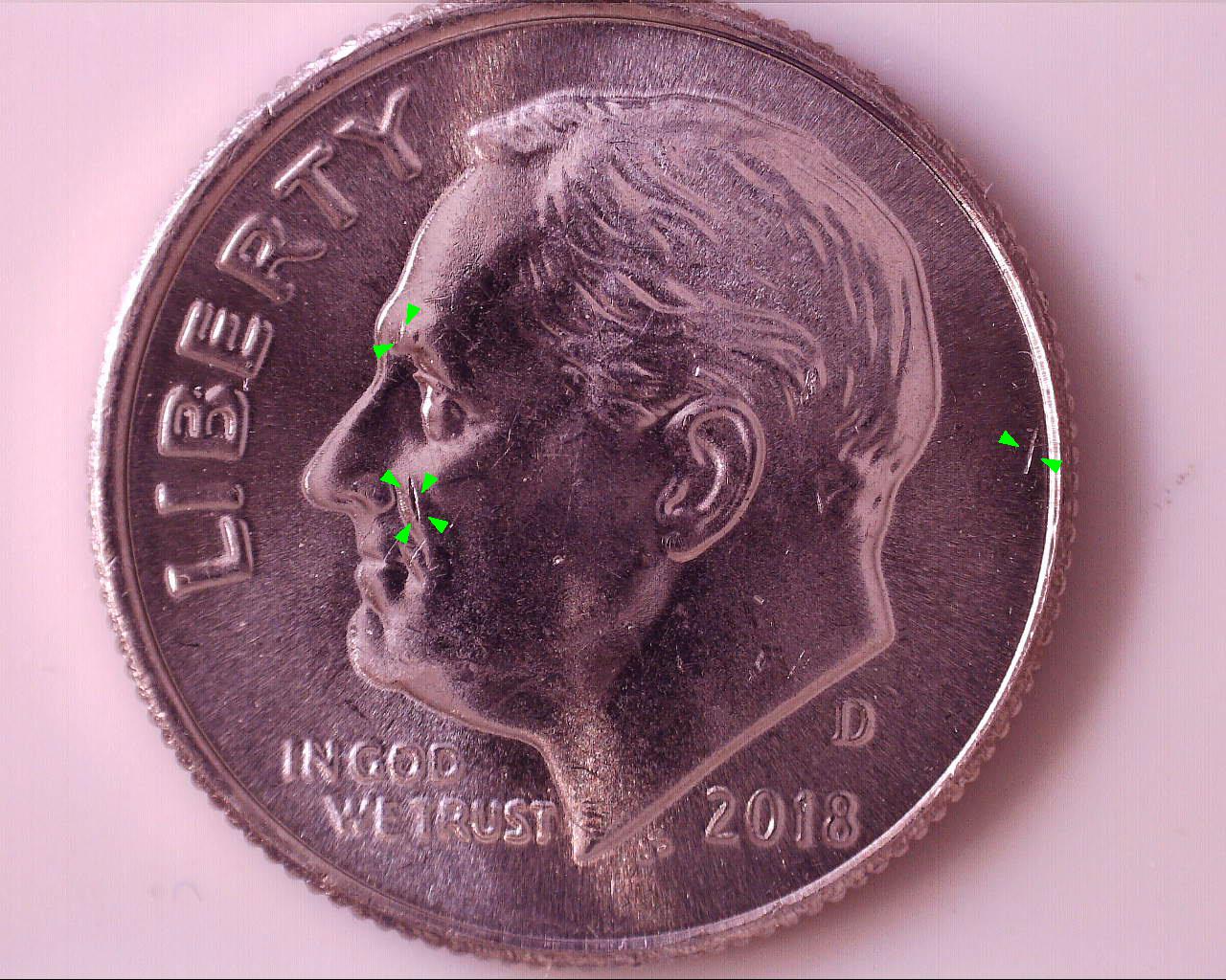 2018-D-Roosevelt-Dime-Uncirculated-With-Die-Chips-Or-Post-Damage?