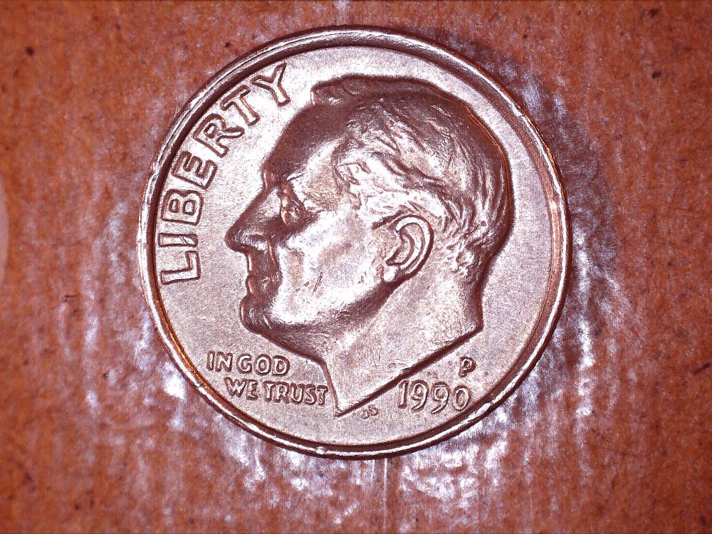 1990-P-Roosevelt-Dime-With-Major-Die-Run-And-More-Mystery-Error