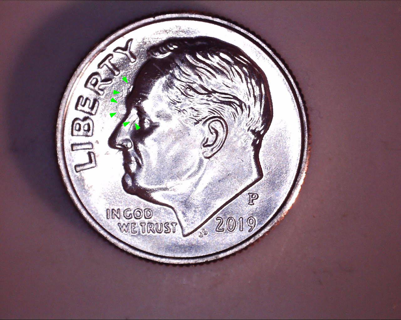 2019-P-Ros.-Dime-Strike-Through-*-Possible-D/D-On-Quarters-&-1973-D-Penny