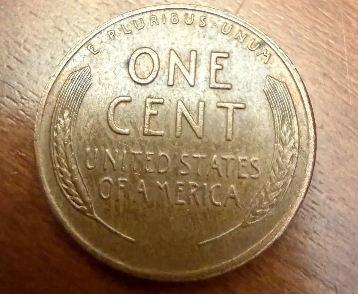 1950-58-Lincoln-Wheat-Cent---Struck-Through-Partially-Capped-Die