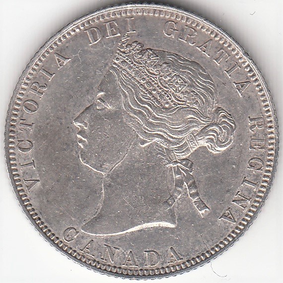 1870-25-Cents-With-Re-Punched-5-In-Denomination-+-OBV-Die-Crack