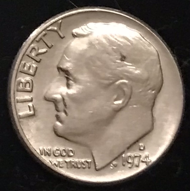 1974-D-Roosevelt-Dime-Off-Center-Obverse-And-Missing-Or-Very-Faded-U-On-Reverse