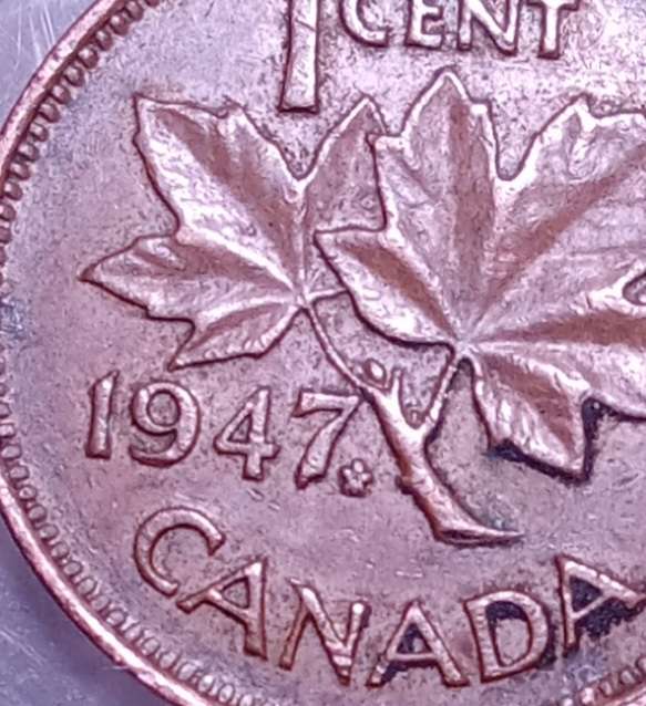 1947-Canada-1-Cent.-Minted-In-1948,-With-Sharp-7.