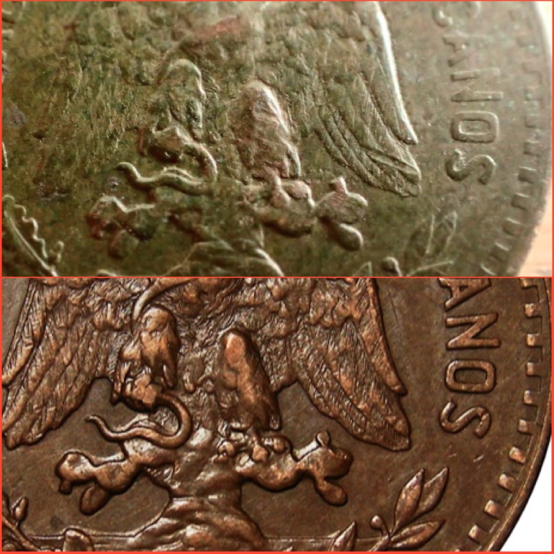 1919-Mexico-5-Centavo,-Post-Mint-Mark,-Or-Mint-Error-Magic.