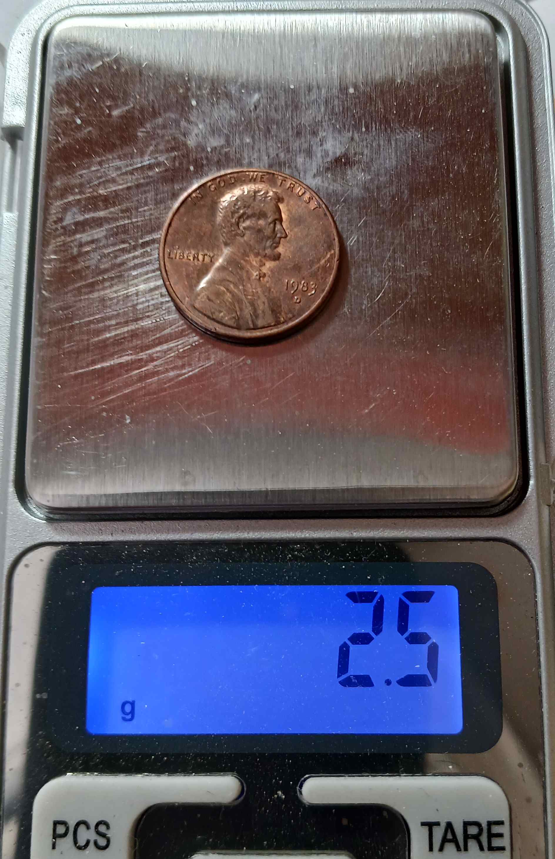 1983-D-Lincoln-Memorial-Penny-Weight-2.9