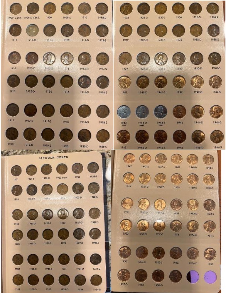 Lincoln-Cent-Collection-1909-Thru-1958-Plus-55-DD-/-72-Dd