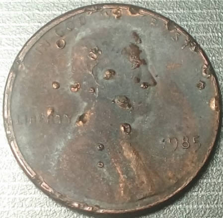 Lincoln-Cent-1985-Damaged-From-Mint-?