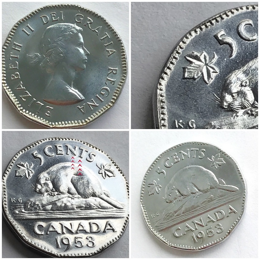 1953-Canada-Nickel-Varieties,-Bought-A-Bag-Of-Coins-On-Kijiji-For-$40cad,--5-X-1953-Nickels-Shiny!