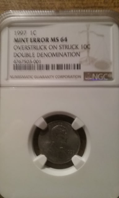 1997-Lincoln-Cent-Struck-On-Dime-Planchet