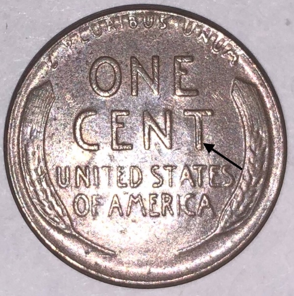 1955-Lincoln-Cent---Die-Crack?-Looks-Like-A-Toupee