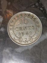 Newfoundland-Grading:-1899/50c,-1912/20c,-1917/1c,-1917/25c,-1941/10c,-1945/1c,-1945/5c