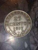 Newfoundland-Grading:-1899/50c,-1912/20c,-1917/1c,-1917/25c,-1941/10c,-1945/1c,-1945/5c