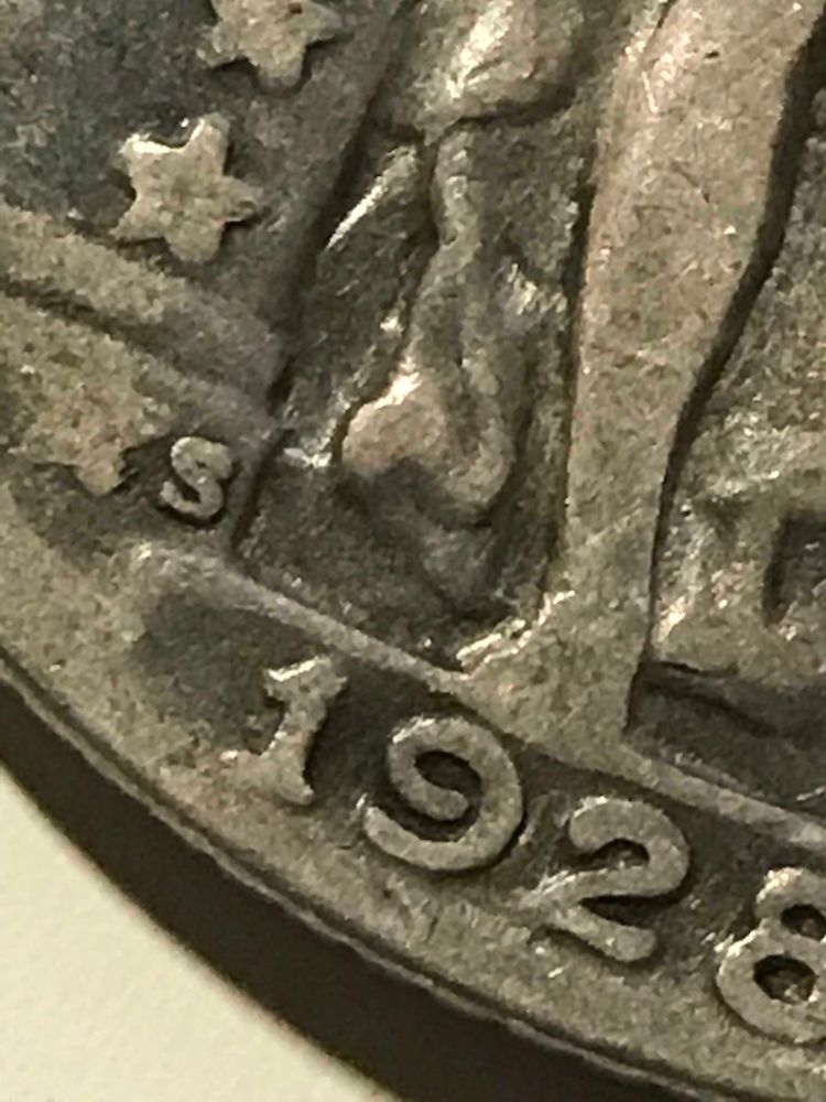 Inverted-S-,-Grease-Filled-Die--1928-Standing-Liberty-Quarter