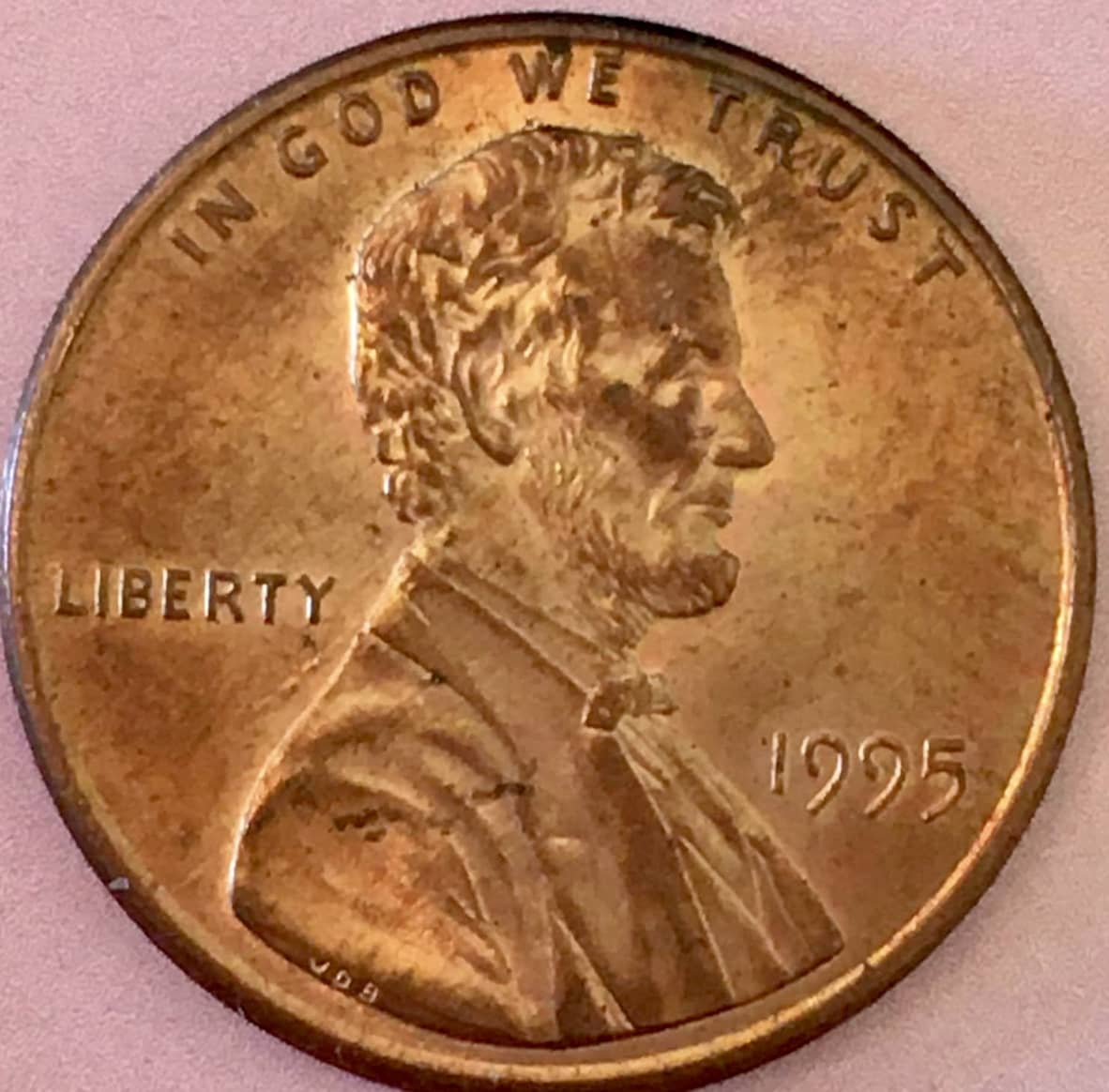 1995-Penny-With-Smooth,-Wide,-Raised-Line-On-The-Reverse