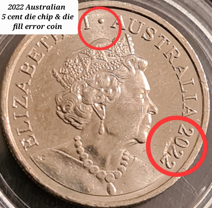 2022-Australian-5-Cent-Errors