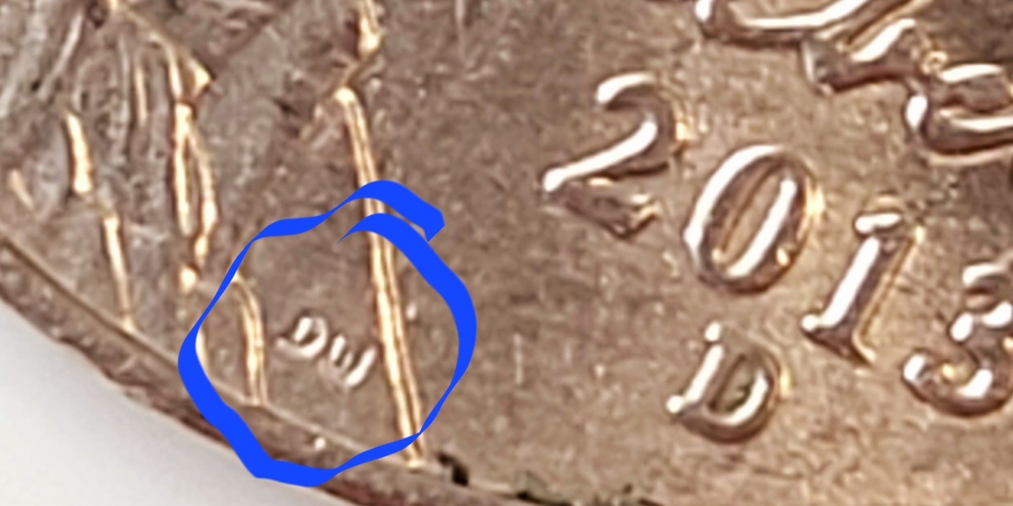 2013-D-Nickel-Jnf-And-Be-Stamps-On-Both-Sides-Of-Coat