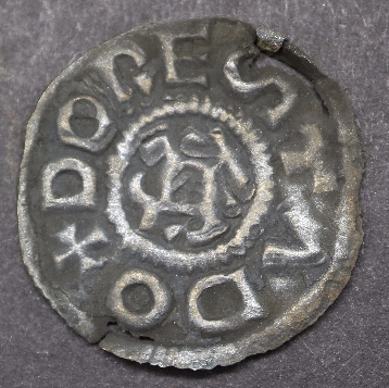 Silver-Denarius-From-Charlemagne,-From-Dorestado