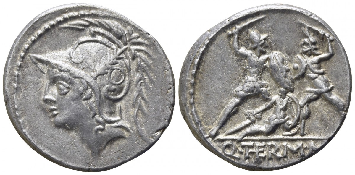 Fourree-Q.-Minucius-Thermus-M.-F.-AR-Denarius.-Rome,-103-Bc.
