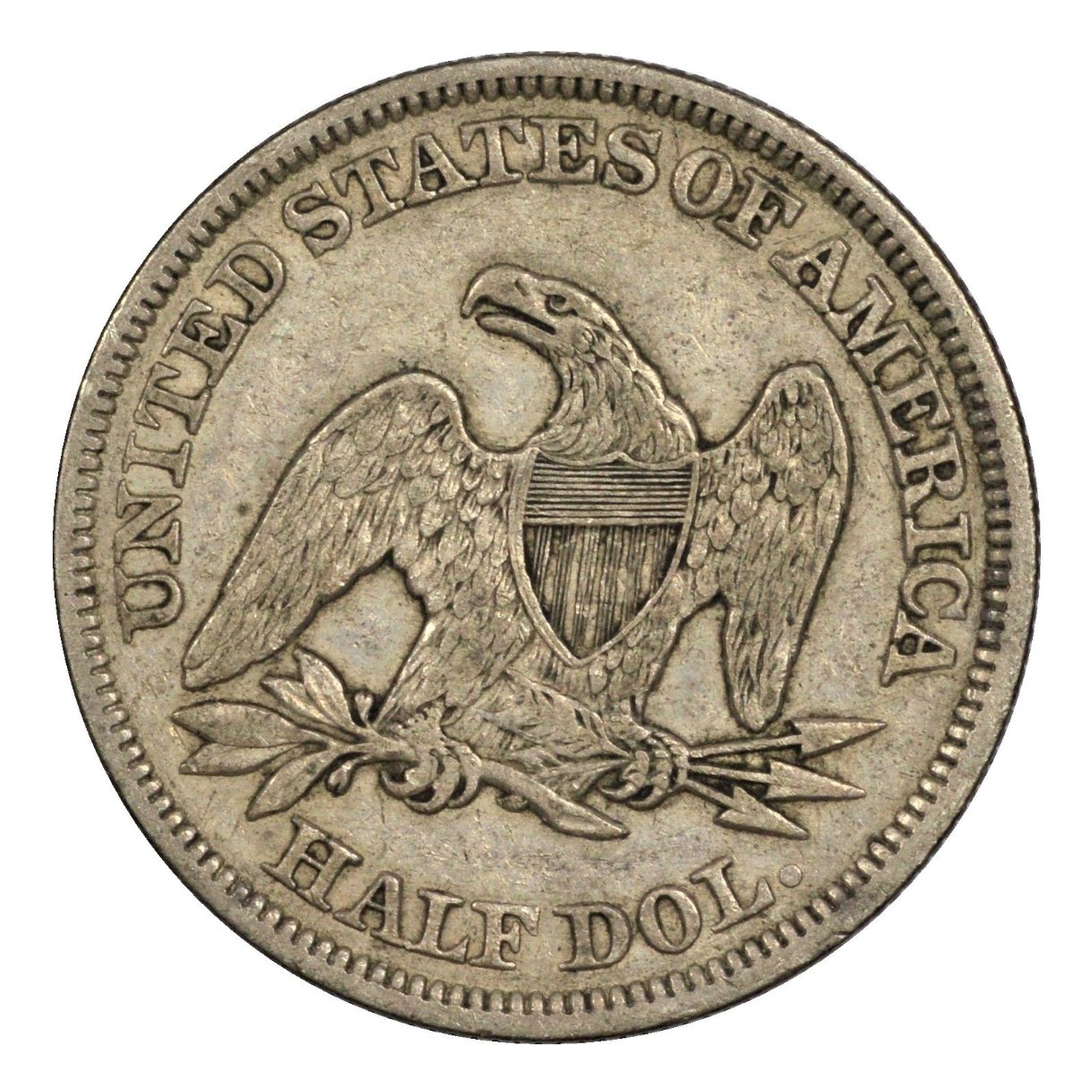 1858-Seated-Half---Original-Or-Cleaned