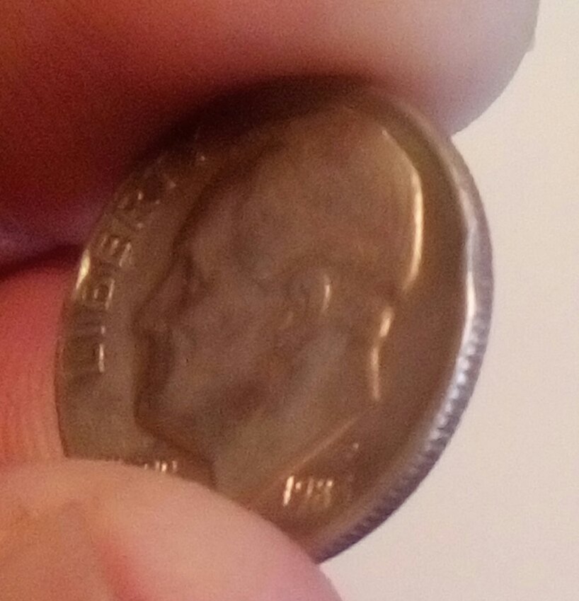 1983-P-Roosevelt-Dime-Dents-On-Rim