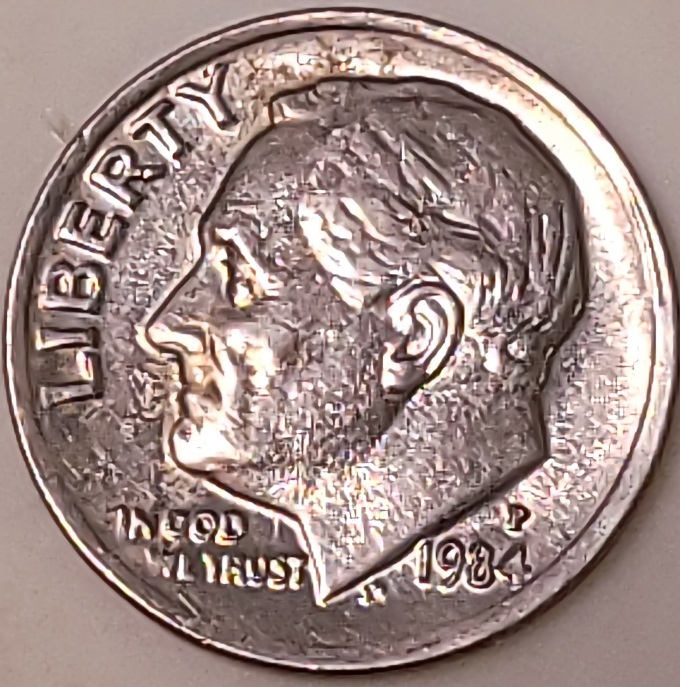 1984-P-Roosevelt-Dime-Die-Detoration-And-Doubling-Or-Strike-Threw?