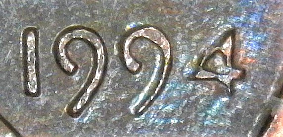 1994-Lmc-Penny.-Interesting-Coin.-Struck-Through-Grease