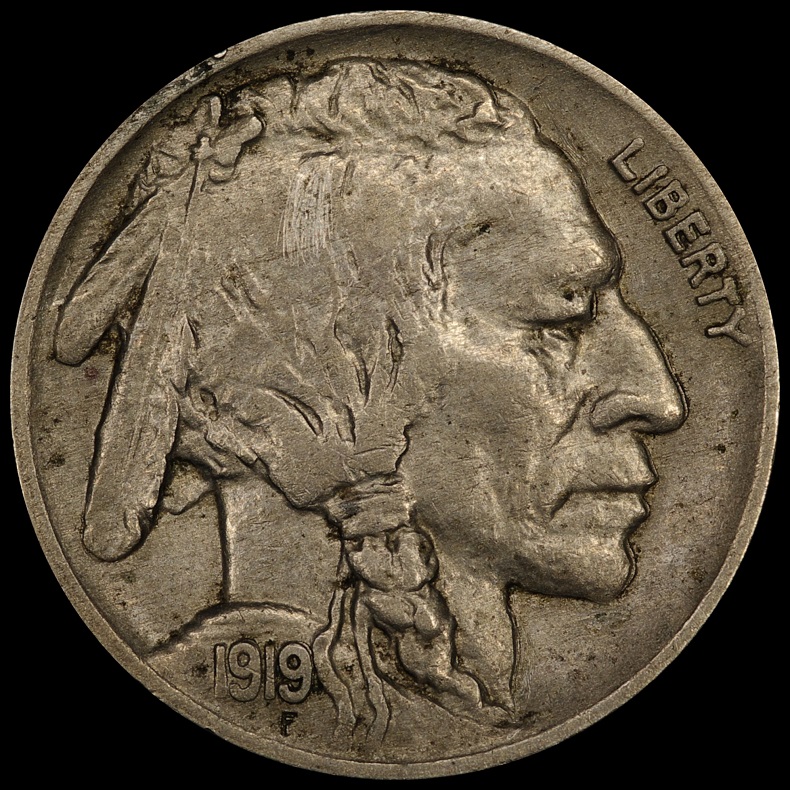 1919-Buffalo-Nickel---Machine-Doubling