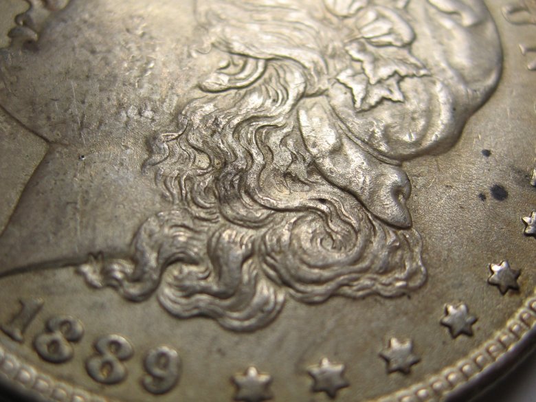 1889-Morgan-Silver-Dollar-Struck-Thru-Or-Post-Mint?