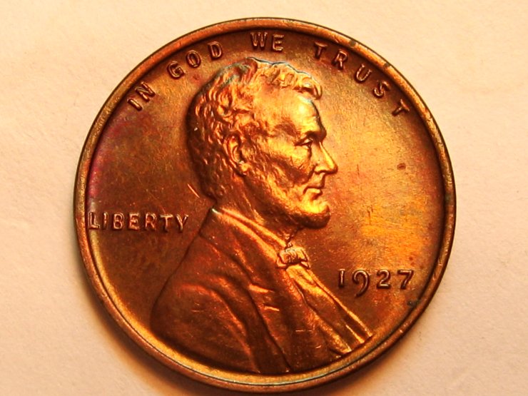 1910-Lincoln-Penny-Amazing-Rainbow-Toner-With-Cartwheel-Effect-Strong