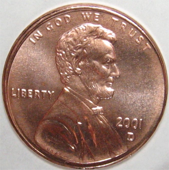 Beautiful-2001-D-Lincoln-Memorial-Penny!
