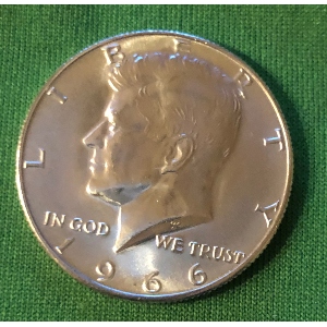 1966-Kennedy-Half-Dollar-SMS-Ridges-Separated-By-Horizontal--Line