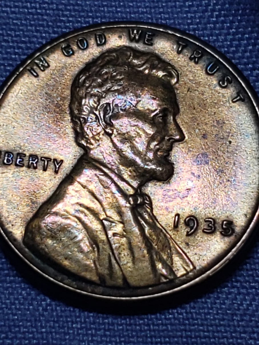 1935-Wheat-Penny-With-Strange-Coloring