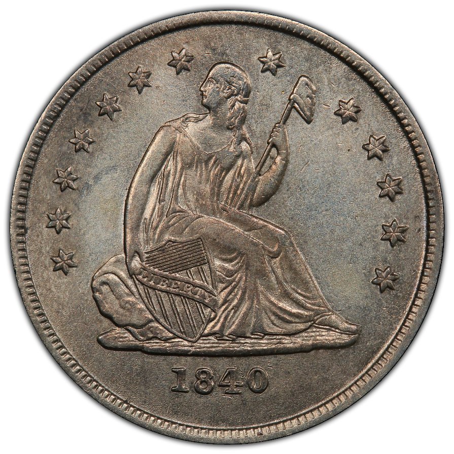 1840-O-Seated-Liberty-Quarter,-No-Drapery,-Grade-Request