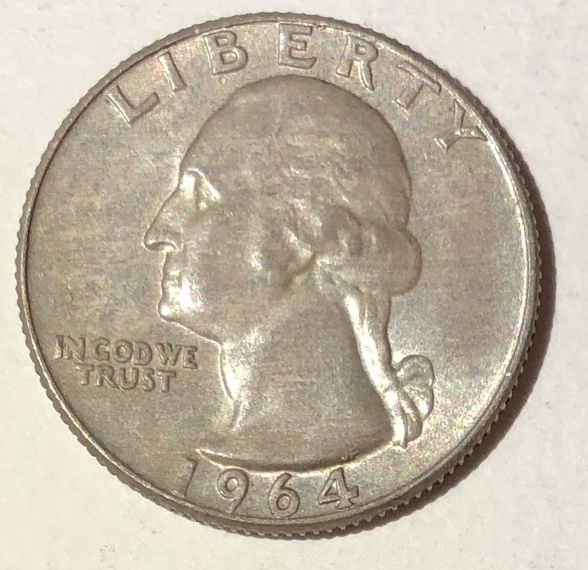1964-Washington-Quarter-Appears-Metallic-Golden-Tone