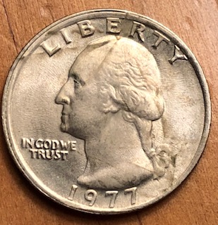 1977-Quarter-With-An-Unusual-Edge-Or-Rim.--Almost-Looks-Like-It's-Seperatin