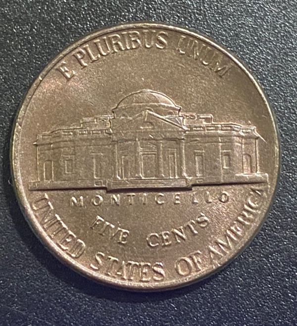 1996---D--Jefferson--Nickel---Black-Color?
