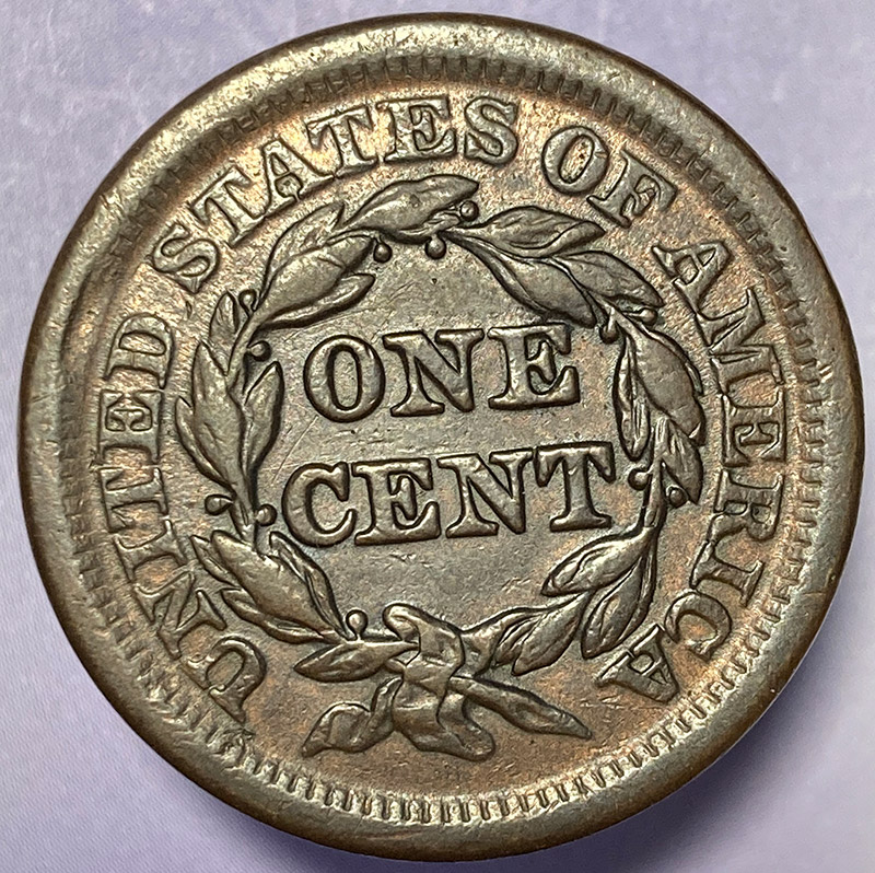 1853-Braided-Hair-Cent-For-Eval-And-Grade