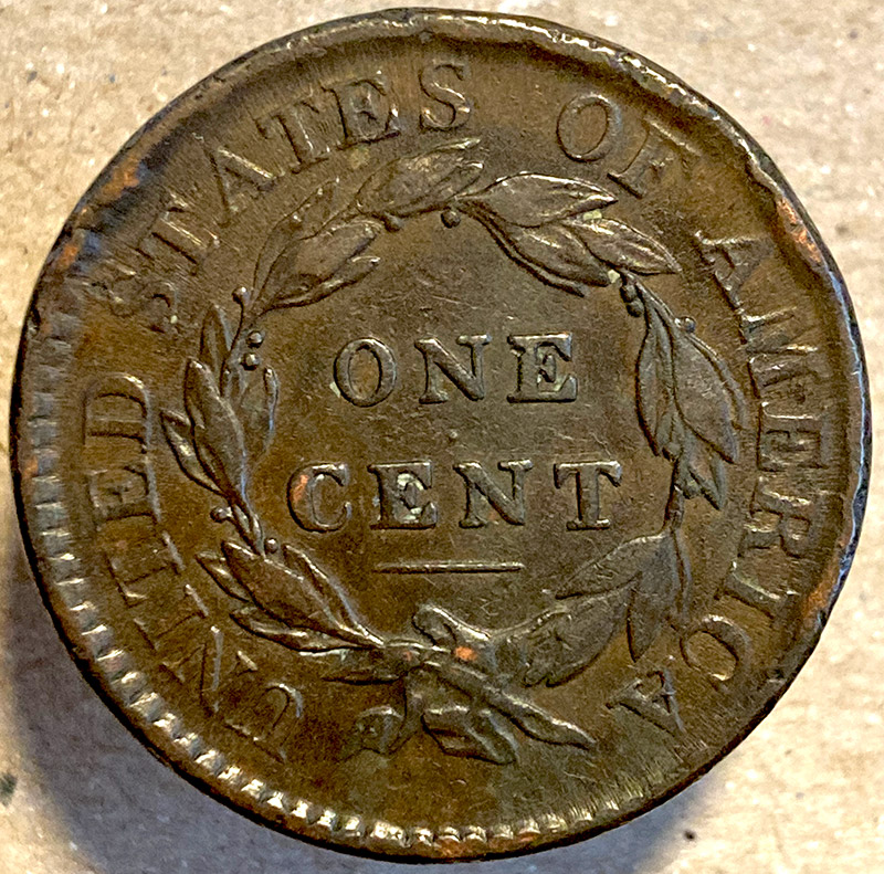 1817-Coronet-Cent---Some-Rim-Damage---Comments