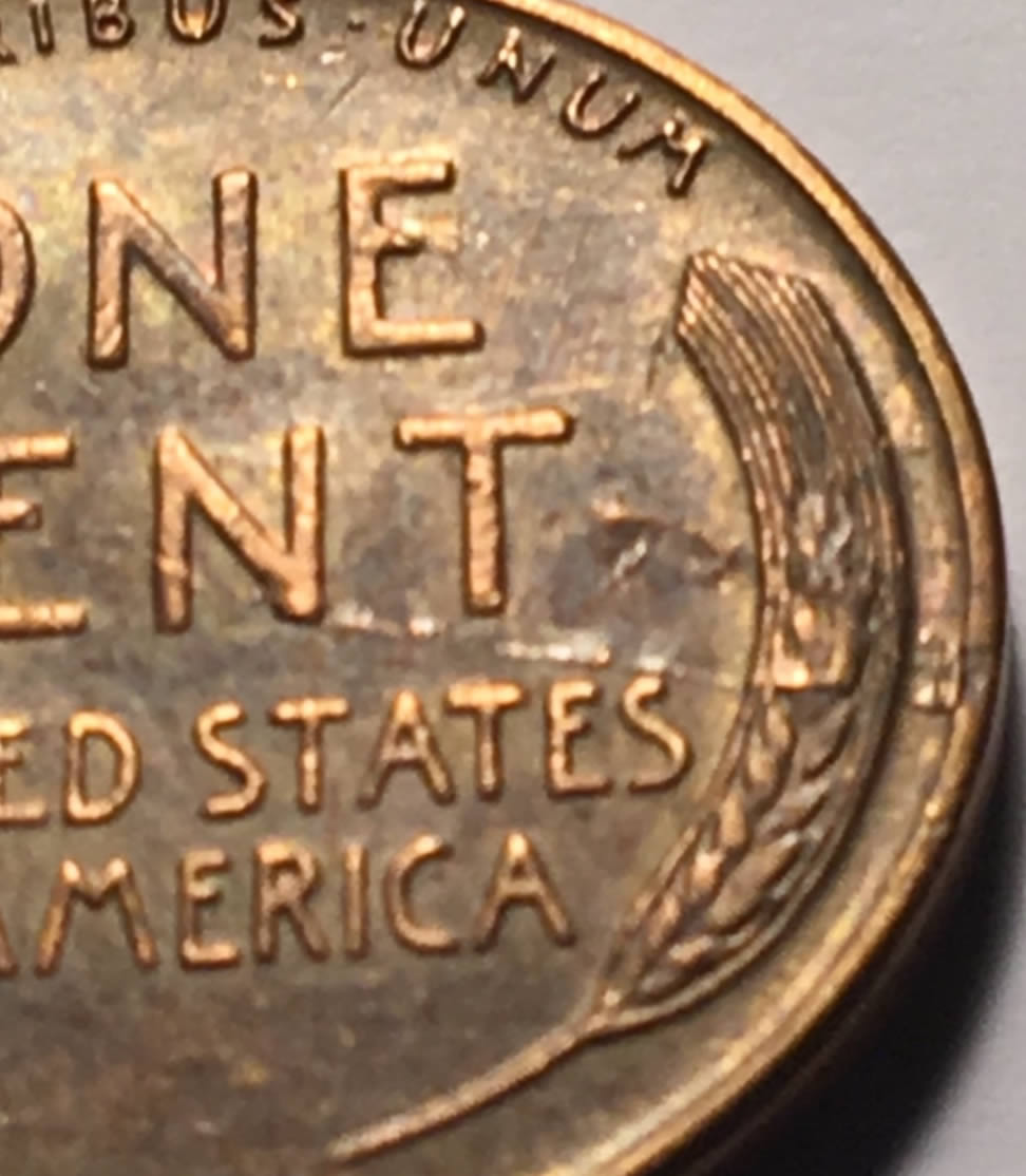 1953-P-Lincoln-Wheat-Cent,-W/Reverse-Die-Crack?