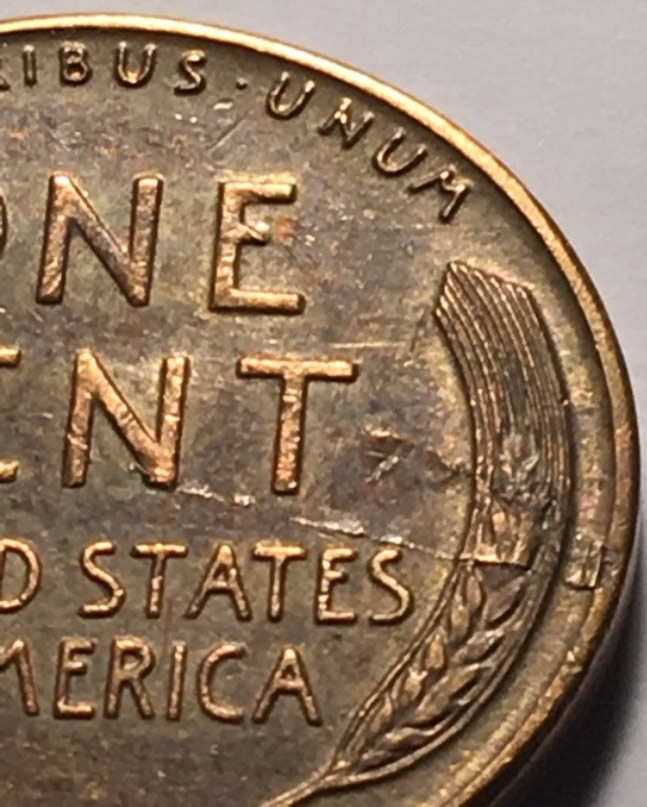 1953-P-Lincoln-Wheat-Cent,-W/Reverse-Die-Crack?