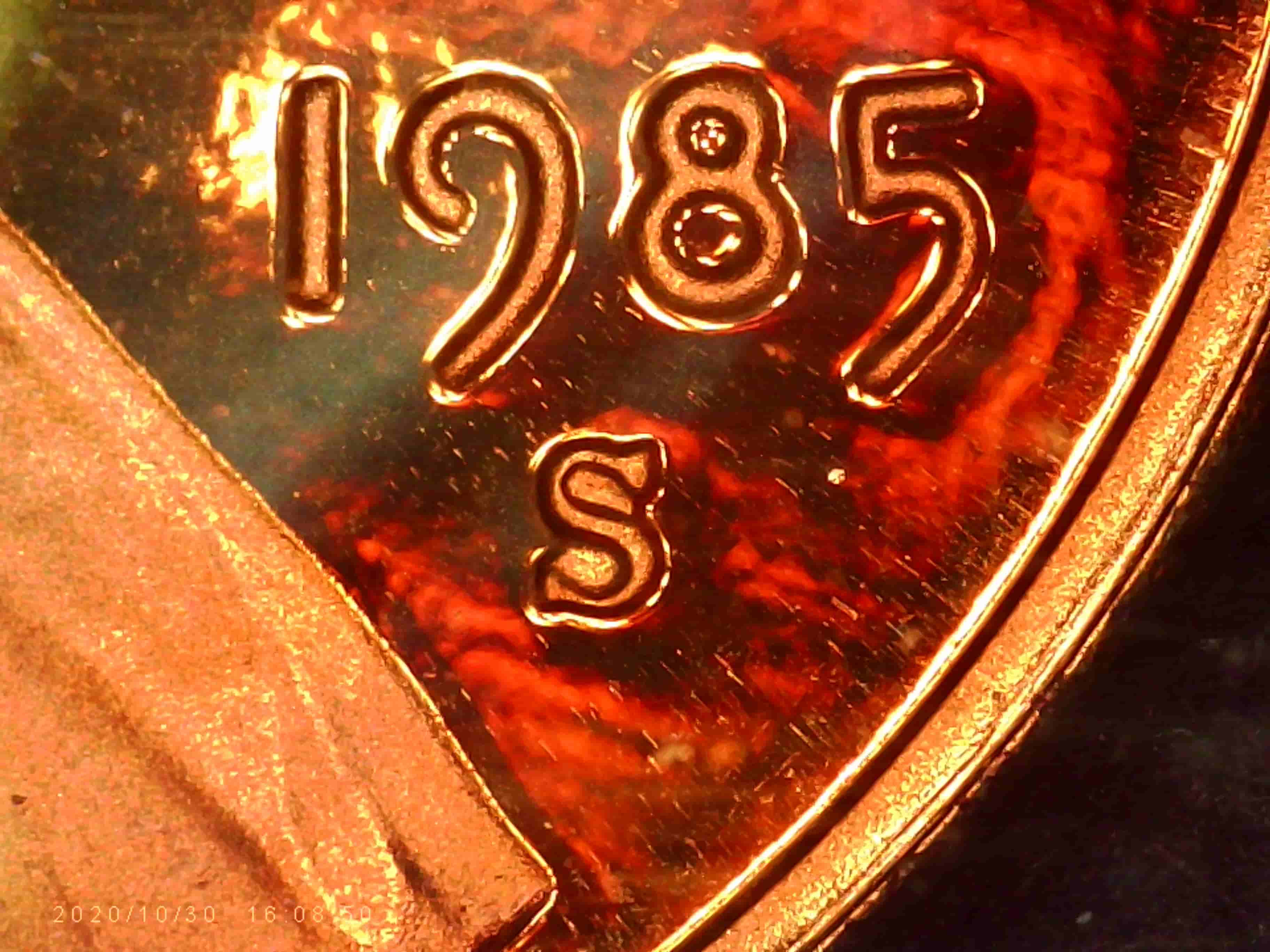 1985-S-Proof-Penny---Filled-In-Mint-Mark?-Likely-Nothing-Special.