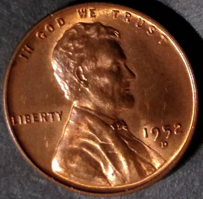 1952--D-Red-Wheat-Penny-Possible-Double-Demonation-Or-Strike-Thur-Errors