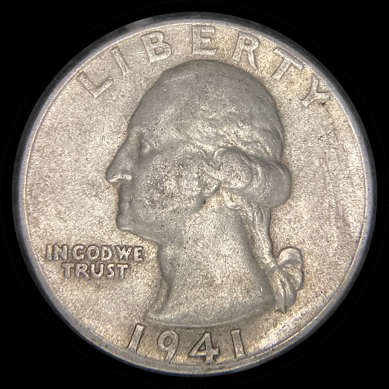 Sticky-Film-On-Silver-Quarter,-Impervious-To-Hot-Water-And-Acetone.
