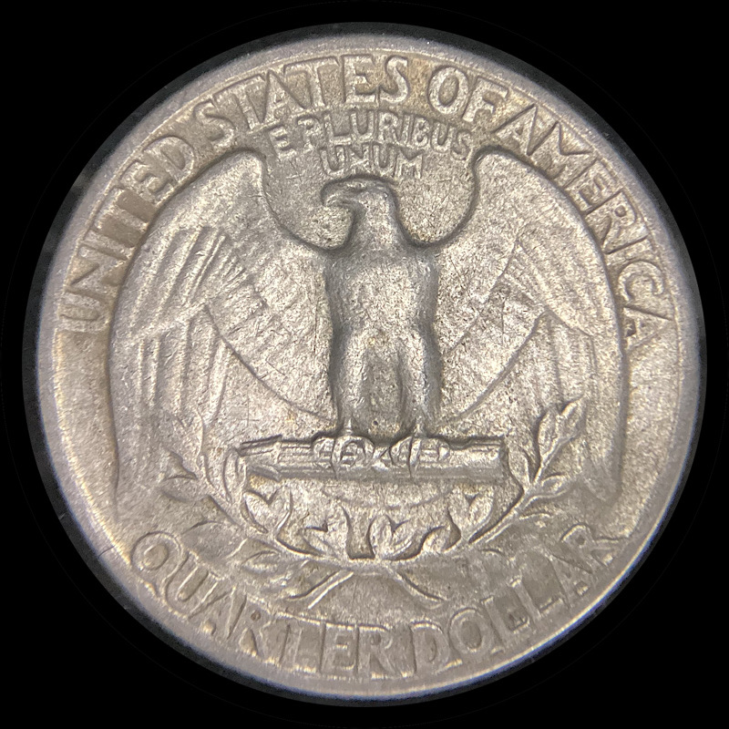 Sticky-Film-On-Silver-Quarter,-Impervious-To-Hot-Water-And-Acetone.