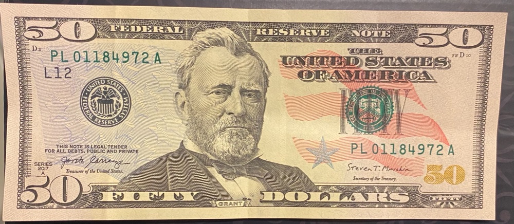 $50-Dollar-Bill-Very-Fancy-Sieral-Number!-Full-Birthdate-And-Their-Age